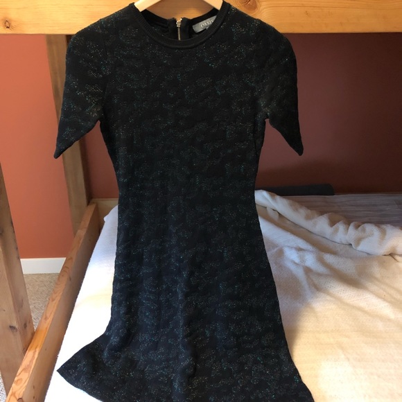 Oasis Black and sparkly green skater dress XS - Picture 10 of 11